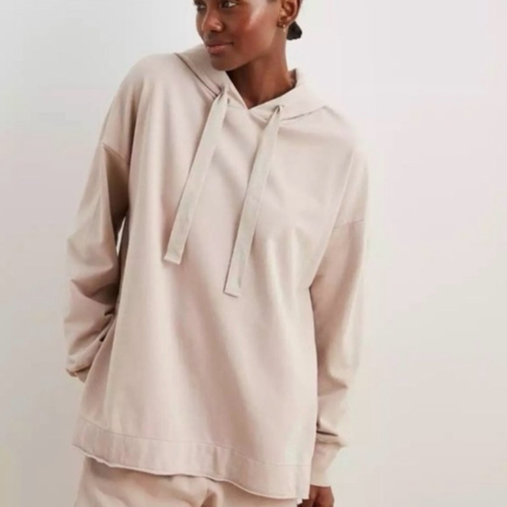 Aerie Sunwashed Desert Hoodie 100% Cotton Neutral Oversized Sweatshirt Size S